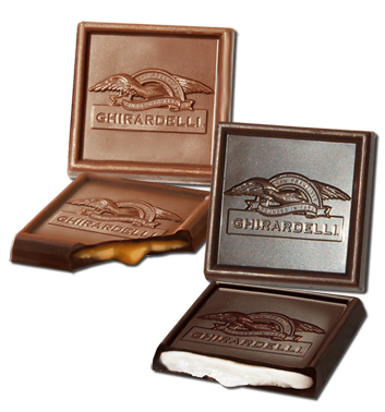 un-wrapped Ghirardelli gourmet chocolates